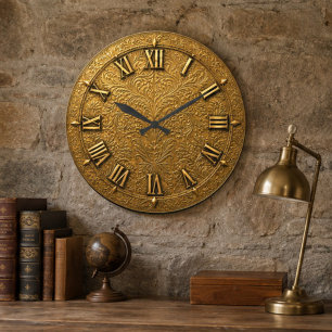 Luxury Gold Foil Five Star Hotel Branding Elegant Large Clock