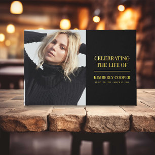 Luxury Gold Foil Memorial Photo Keepsake Guest Book