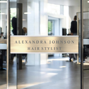 Luxury Gold Foil Modern Business Door Sign