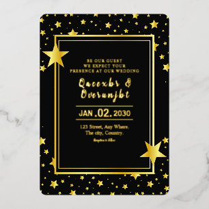 Luxury Gold Foil Wedding Invitation Card