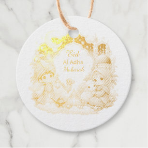 Luxury Gold Foil Whimsical Eid Aldha Mubarak Favour Tags