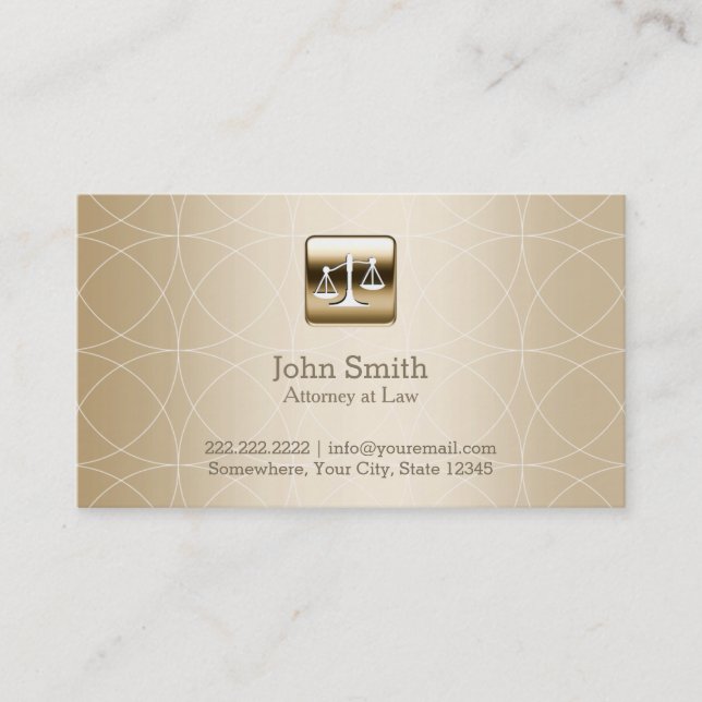 Luxury Gold Geo Patterns Attorney Business Card (Front)