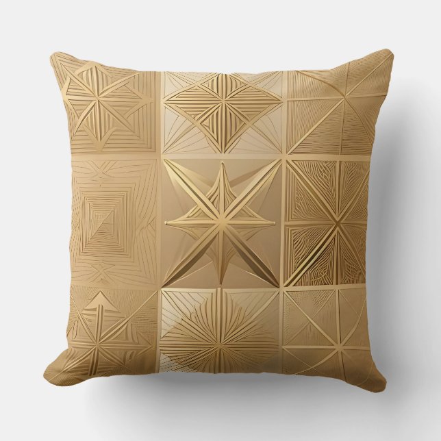 Luxury Gold Geometric Pattern – Throw Pillow (Front)