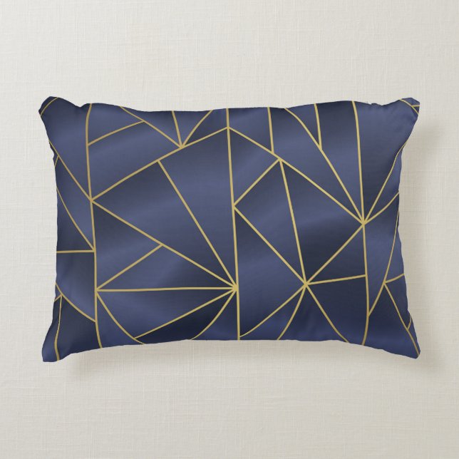 Luxury gold geometric seamless pattern decorative cushion (Front)