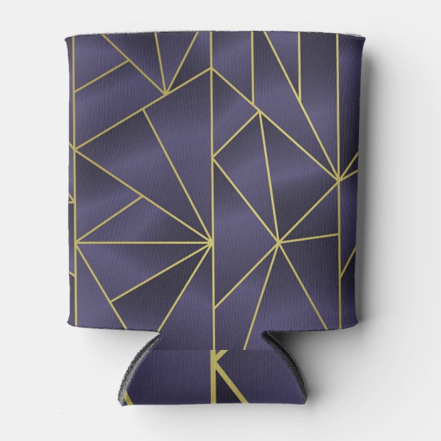 Luxury gold geometric, vintage background. can cooler (Front)