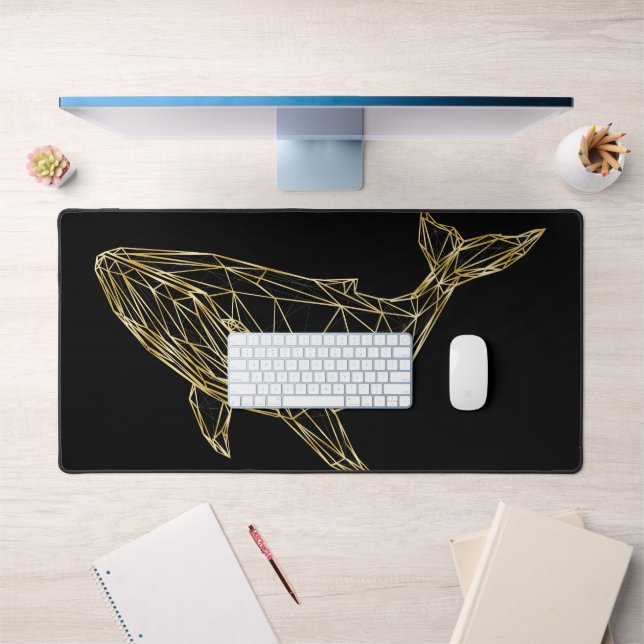 Luxury Gold Geometric Whale Desk Mat (Office 1)