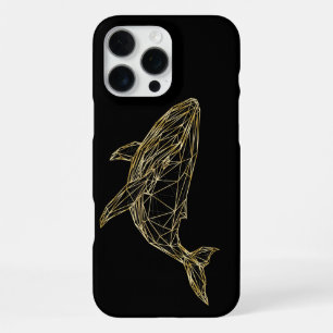 Luxury Gold Geometric Whale iPhone 16 Pro Max Case