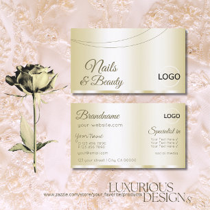 Luxury Gold Glamourous with Logo Professional Business Card