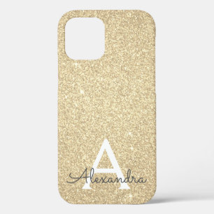 Luxury Gold Glitter and Sparkle Monogram iPhone 12 Pro Case