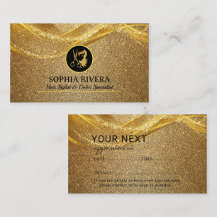 Luxury Gold Glitter Appointment Card