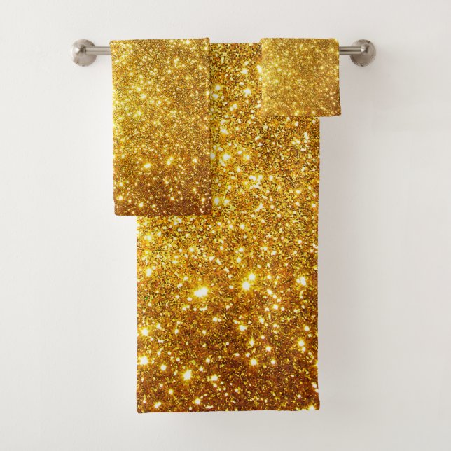 Luxury Gold Glitter Bath Towel Set (Insitu)