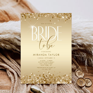 Luxury Gold Glitter Bridal Shower Invitation