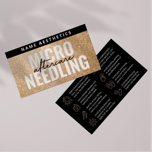 Luxury Gold Glitter Dermal Filler Aftercare Card (Creator Uploaded)