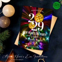 Luxury Gold Glitter Fireworks New Year's Eve Party