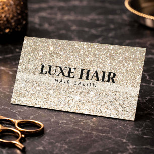Luxury Gold Glitter Hair Stylist Salon Minimalist Business Card
