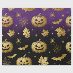 Luxury Gold Glitter Halloween Gift Wrap 