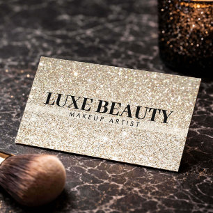 Luxury Gold Glitter Makeup Artist Minimalist Business Card
