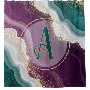 Luxury Gold Glitter Marble Pattern Shower Curtain