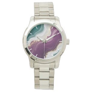 Luxury Gold Glitter Marble Pattern Watch