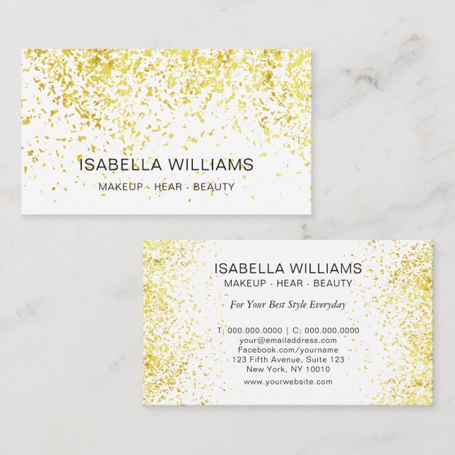 Luxury Gold Glitter Pattern Business Card (Front/Back)