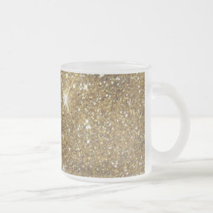 Luxury Gold Glitter - Printed Image Frosted Glass Coffee Mug
