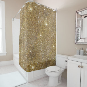 Luxury Gold Glitter - Printed Image Shower Curtain