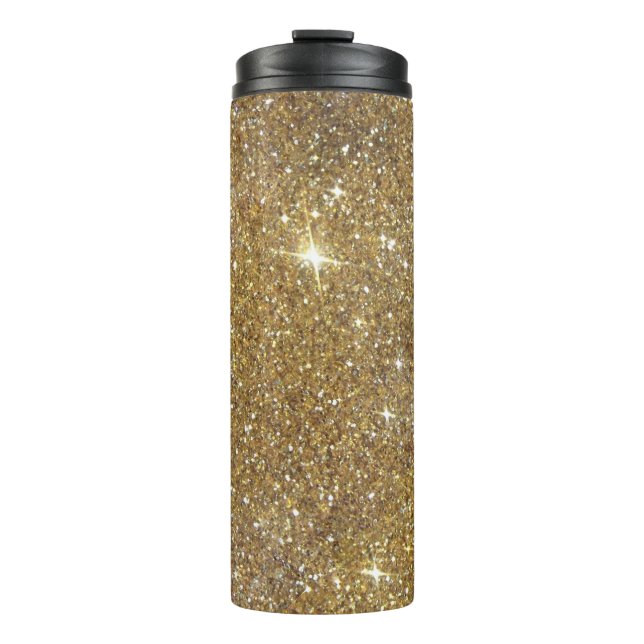 Luxury Gold Glitter - Printed Image Thermal Tumbler (Front)