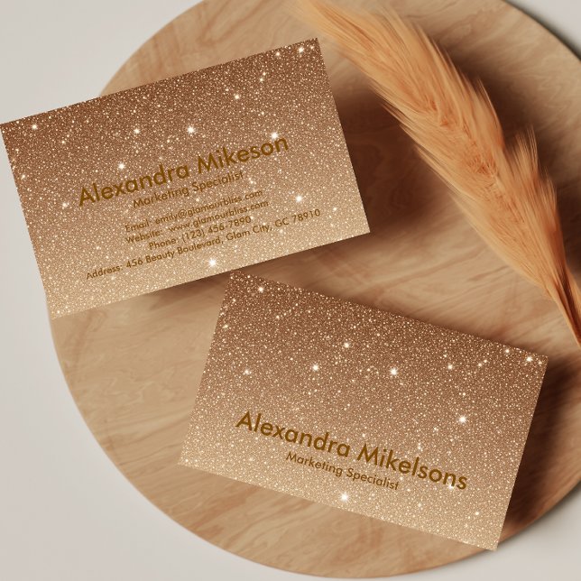 Luxury Gold Glitter Sparkle Business Card (Creator Uploaded)