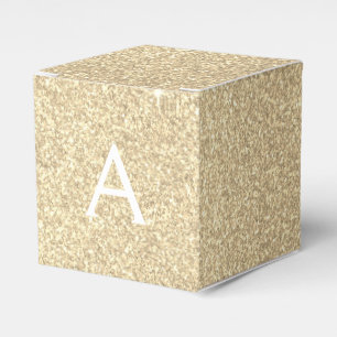 Luxury Gold Glitter & Sparkle Monogram Favour Box