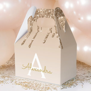 Luxury Gold Glitter & Sparkle Monogram Favour Box