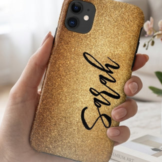 Luxury Gold Glitter Sparkle Personalised Name Phon Case-Mate iPhone Case