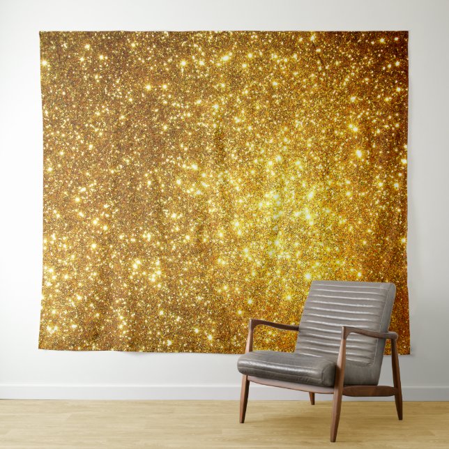 Luxury Gold Glitter Tapestry (In Situ (Horizontal))