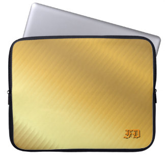 Luxury Gold Gradient Monogram Personalized Laptop Sleeve