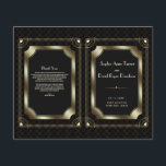Luxury Gold Great Gatsby Art Deco Wedding Program<br><div class="desc">Unique and luxury design featuring Roaring 20s Great Gatsby vintage faux gold ornamental style with elegant fonts and divider. Use Customise tool to add your info. For matching items,  please,  visit my Romantic Art Deco 1920s Collection.</div>