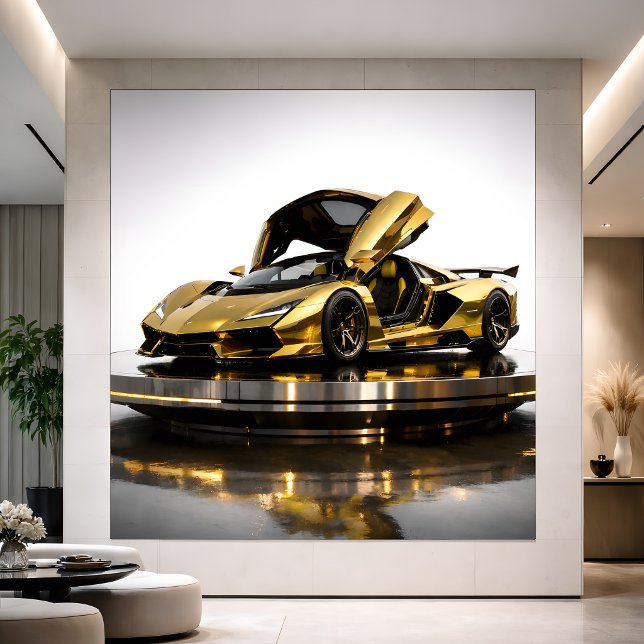 Luxury Gold Hypercar Futuristic Supercar Artwork Card (Creator Uploaded)