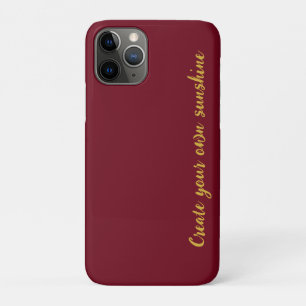 Luxury Gold Initial Monogram Burgundy Red Case-Mate iPhone Case