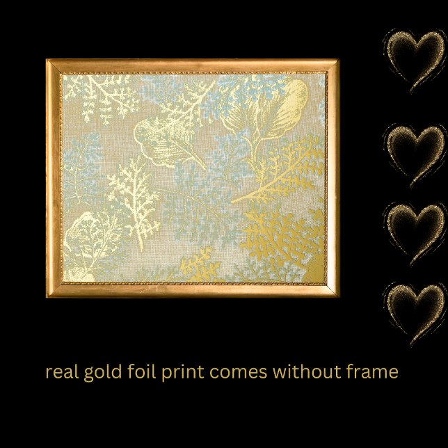 luxury gold leaves pastel nature real     foil prints (Creator Uploaded)
