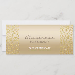 Luxury Gold Leopard Print Salon Gift Certificates