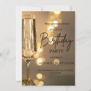 Luxury Gold Lights Birthday Invitation
