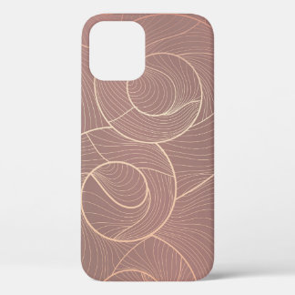 Luxury Gold Lines Pattern Background iPhone 12 Case