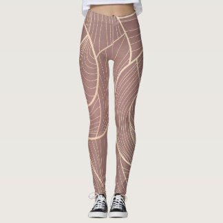 Luxury Gold Lines Pattern Background Leggings