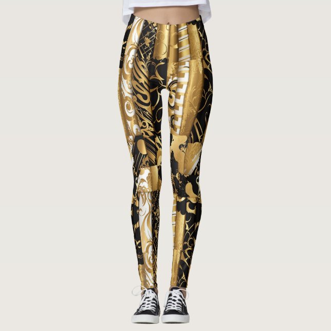 Luxury Gold Look Leggings (Front)