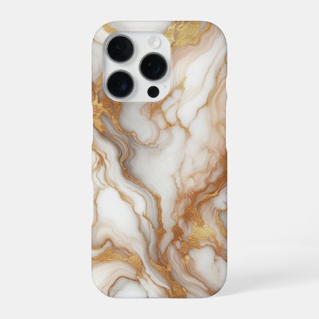 Luxury Gold Marble iPhone Case | Elegant White Gol (Back)