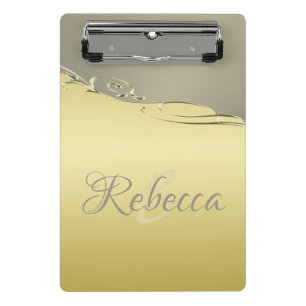 Luxury gold metal decorative on gold and silver mini clipboard