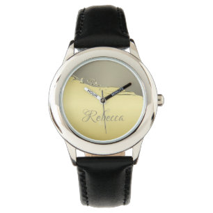 Luxury gold metal decorative on gold and silver watch