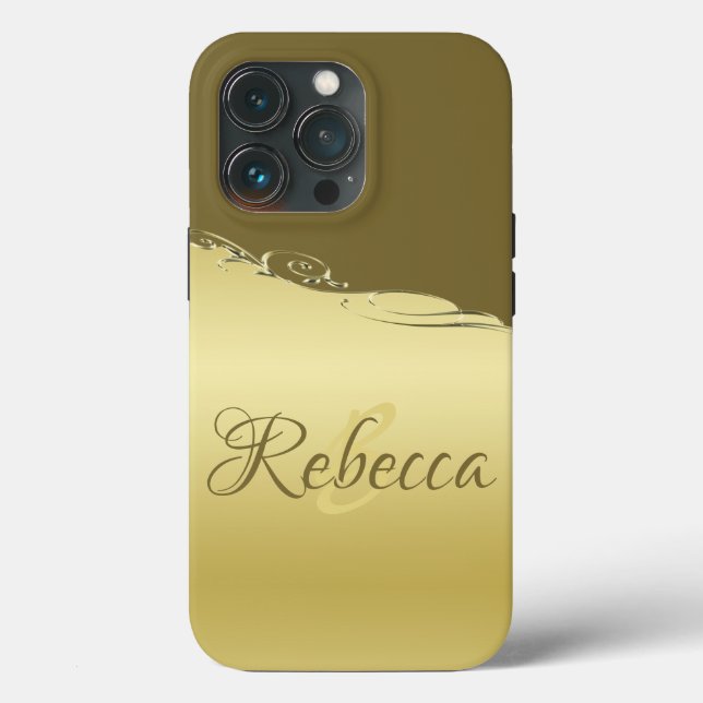 Luxury gold metal decorative on Military gold Case-Mate iPhone Case (Back)