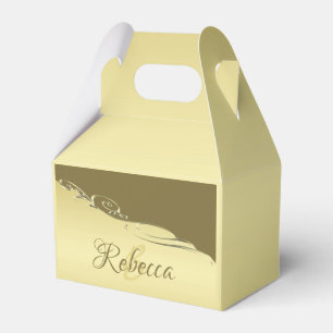 Luxury gold metal decorative on Military gold Favo Favour Box