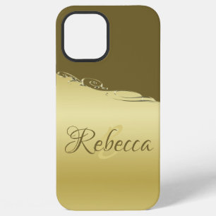 Luxury gold metal decorative on Military gold iPhone 12 Pro Max Case