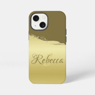 Luxury gold metal decorative on Military gold iPhone 13 Mini Case