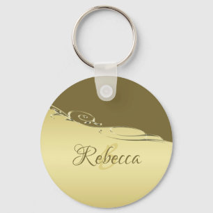 Luxury gold metal decorative on Military gold, Key Ring